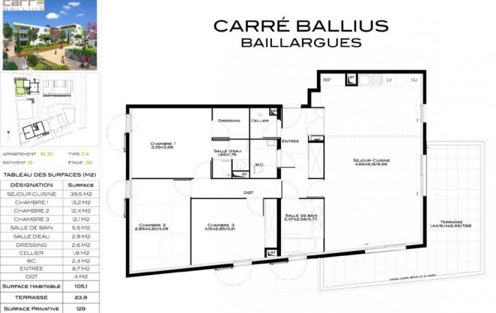 ADC IMMO et EXPERTISE - LE CRES  : Appartement | BAILLARGUES (34670) | 105 m2 | 362 400 € 